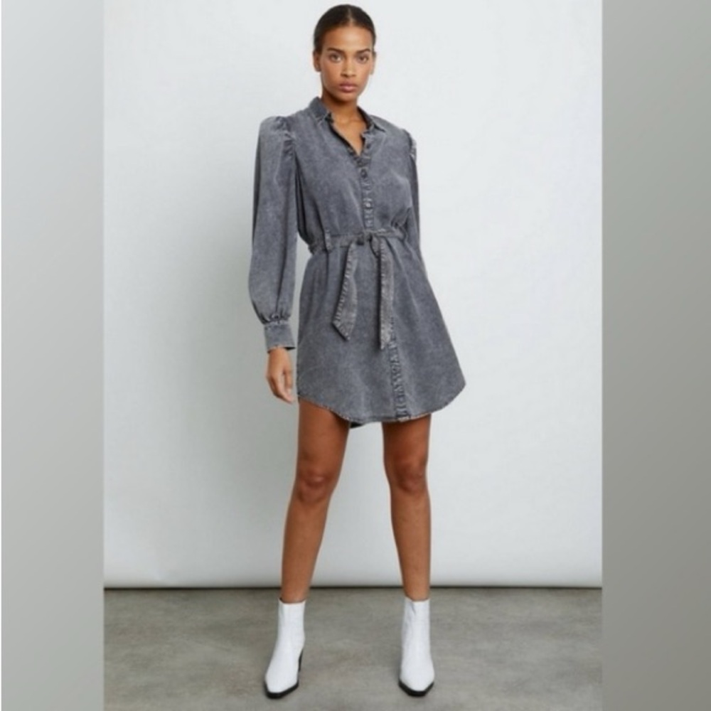 AVEC LES FILLES GRAY DENIM BELTED DRESS ✨